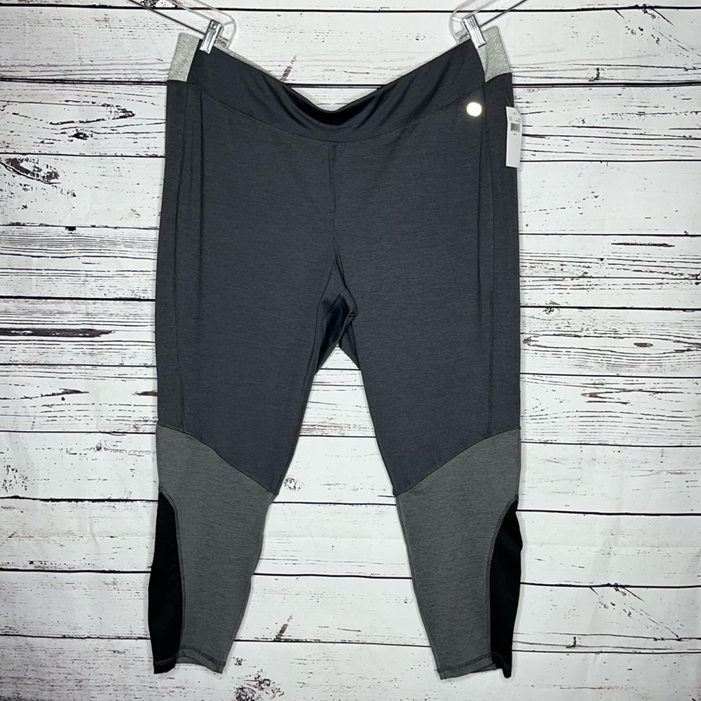 ActiveZone Essentials NWT Size 3X Gray - Black Mesh Athletic Leggings